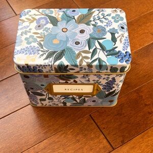 Rifle Paper Co Recipe Tin Blue Garden Party